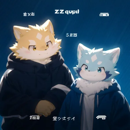score_9, score_8_up, score_7_up, score_6_up, score_5_up, score_4_up, zPDXL3, ((((sdgs4by zuppu11)))), 2boys, duo, furry focus, cute, kemono, detailed background, rating_safe