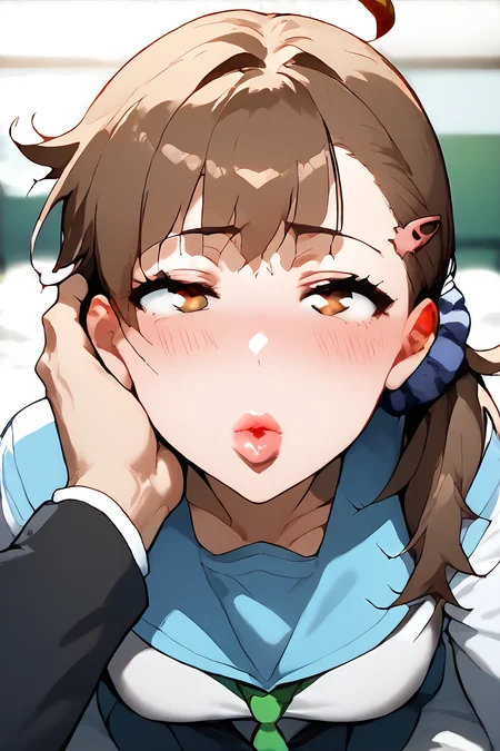 score_9, score_8_up, score_8, (source_anime),  imminent_kiss, incoming kiss, POVkiss, lips, BREAK, 1girl,  POV, incoming_kiss, ahoge, detailed eyes, blush, lips, depth_of_field, solo focus, blurry_background, imminent_kiss, incoming kiss, <lora:CONCEPT_POVincoming_kiss_Request:.7>  haru onodera,brown hair, school uniform,  <lora:[P]Onodera Haru_v1:1> deraharu, ahoge, side ponytail, hair scrunchie, hairclip,  <lora:Brain_Fuck:1>