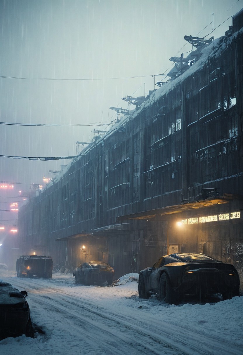 UNREAL ENGINE, VFX, GOD RAYS, n 3038, the last Arizonian substation fails and as a result, a merger between Wallace and Weyland-Yutani sees the construction of several supply depots across remote America.
The company aims to sustain life through the transport of vital resources from off-world to Earth... as an unforgiving weather phenomenon grips the planet, the last of humanity fights for survival in a snow covered reality.
This 1 hour Blade Runner soundscape is cozy and soothing in nature. It features deep cyberpunk sections, natural snow and wind ambience, sci-fi effects, ethereal notes and tones and deep saw bass. It is perfect for sleep, relaxation, focus and study. It could be described as Blade Runner ambience, cyberpunk ambient music, sci-fi ambience, relaxing cyberpunk music, focus soundscapes, focus ambience.