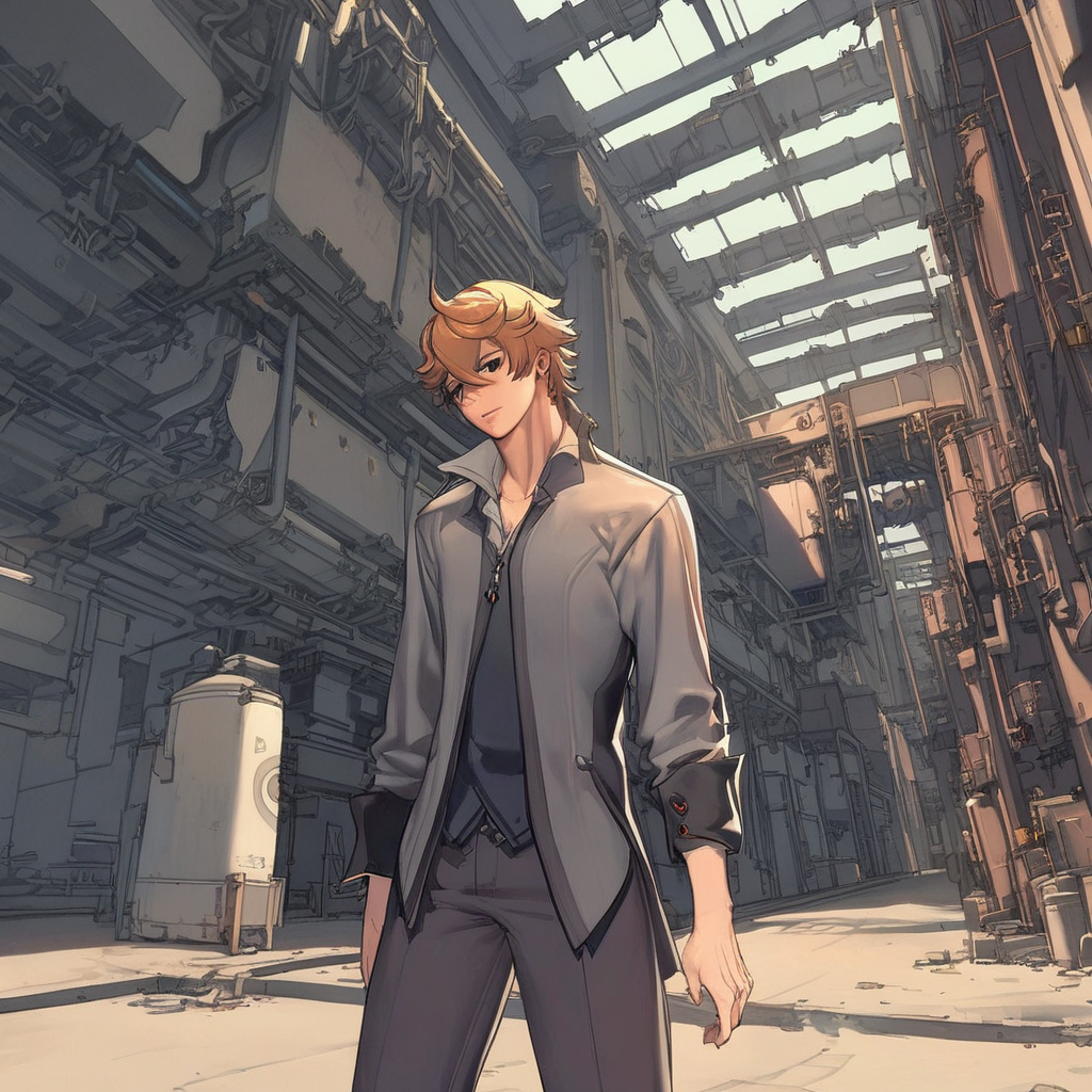 <lora:kht-xl-a31:1>,solo,1boy,male foucs,tartaglia  \(genshin impact\), mature female, outdoors,factory,