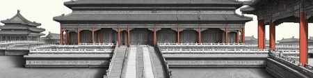 Create a highly detailed,technical drawing of The Palace Museum of China,emphasizing precision and complexity in its design,The view should be panoramic,with focus on structural details and textural elements,masterpiece,high quality,bigc,digital engraving,crazy detail,8k,((cash green)),Diagonal lines are highlighted throughout the picture,<lora:gugong_V0-000002:0.5>,wide_shot,landscape,