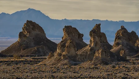 Trona Pinnacles,scenery,no humans,outdoors,sky,landscape,<lora:Trona Pinnacles:1>,, masterpiece, best quality,