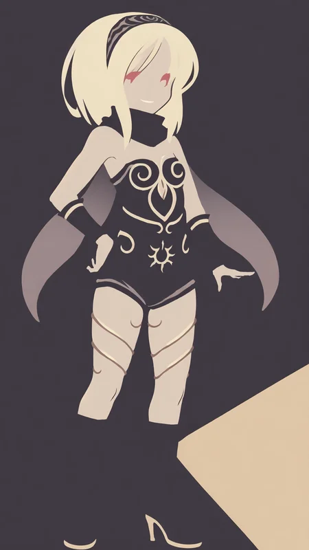 <lora:katv1:1>, masterpiece, best quality, a beautiful and detailed full-body portrait of kat, smile, leotard, scarf, gold trim, thighs,boots, black background,red eyes,posing,v,short hair,
<lora:minimalistAnimeStyle_v10:1>