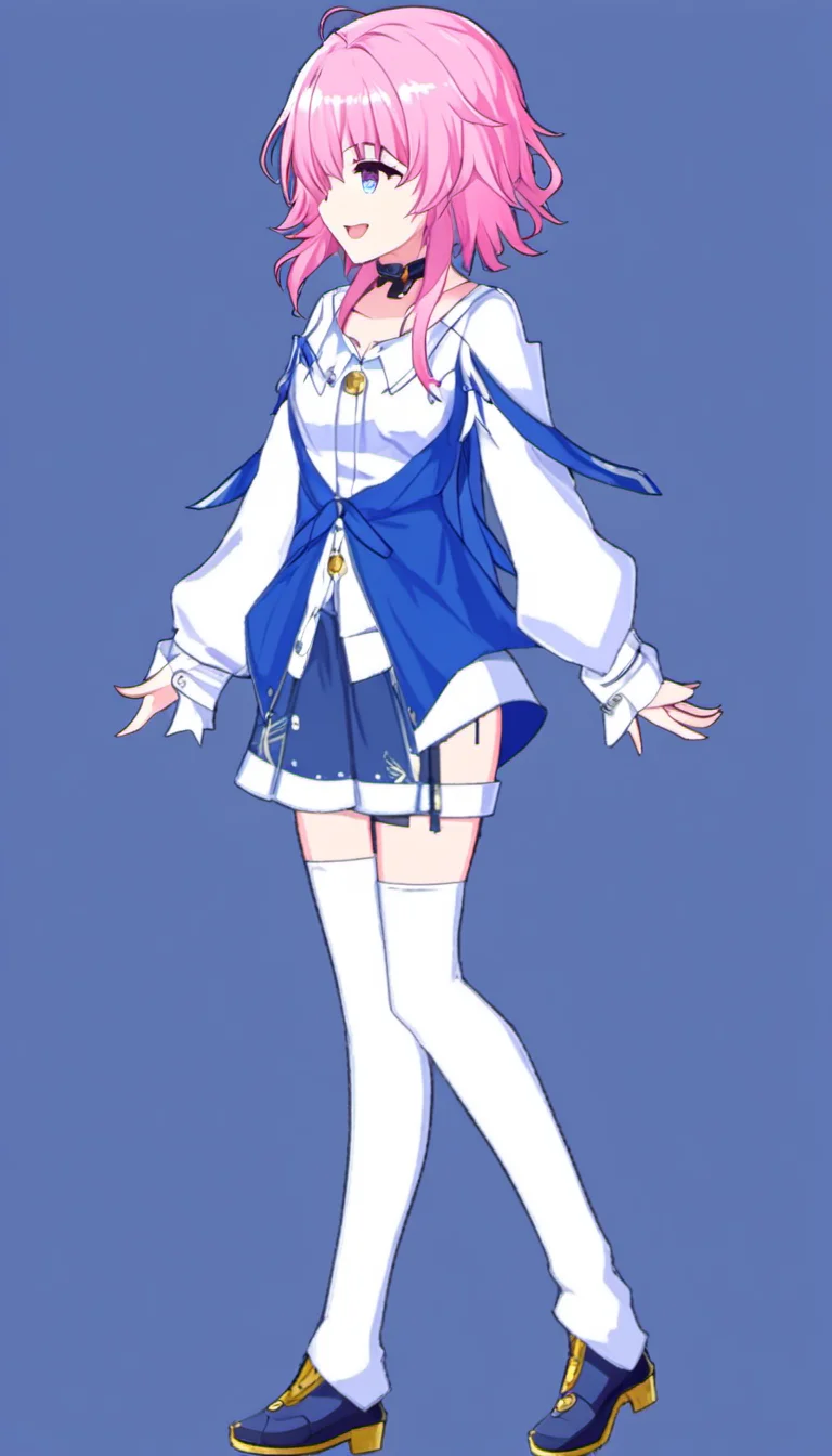 sanyueqi,1girl,solo,pink hair,long sleeves,blue eyes,bangs,shirt,white shirt,hair between eyes,pink eyes, standing, smile,
fgo sprite, full body
<lora:fgo_sprites_xl_lora-step00007000:1> <lora:Marth7x5_xl:1>