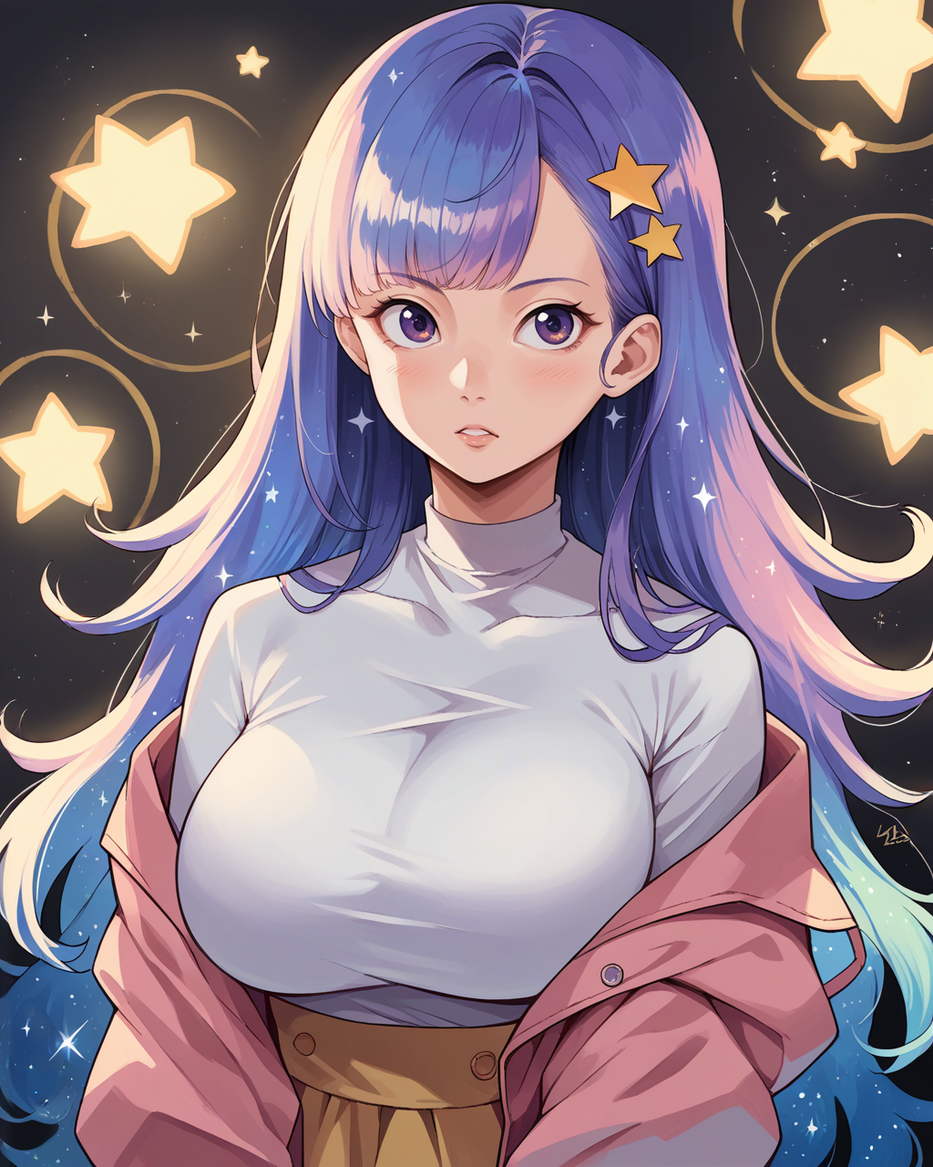 score_9, score_8_up, score_7_up, source_anime, solo, 1girl, , alternate breast size, galaxy hair, , , anyannko, absurdres, original, <lora:last-000001:1>