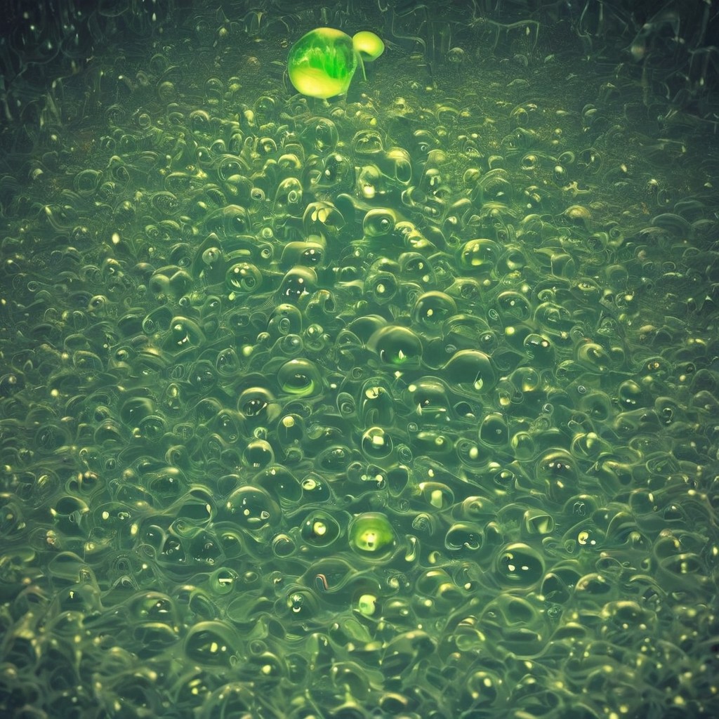 green slime, image of a big sign that say civitbot is you know what , civitai do their userbase badly and with more rainbow  , and more glowing gold slime  everywhere woo