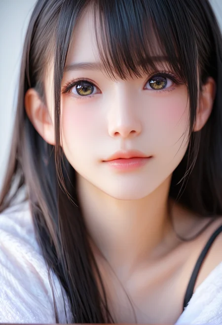 Close-up details, realistic style photo Japanese young woman, black hair, long hair, outstanding style, tall, cute, in her teens. Use soft lighting to cast gentle shadows on the subject, adding a touch of dimension to your images without compromising details, score_9, score_8_up, score_7_up