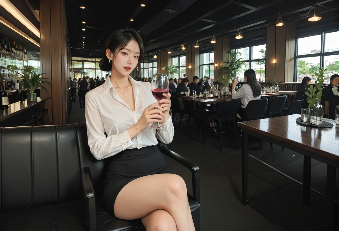 ,ruanyi0822,indoors,plant,
sitting,office lady,holding cup,wine glass,
crowd,people,<lora:0822 bar interior_v1_pony:1>, score_9,score_8_up,score_7_up,,8k,1girl,solo,,