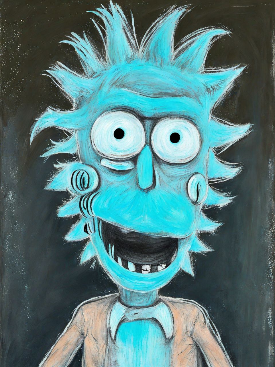 A childish ChalkBoardDrawing  of Rick Sanchez <lora:SDXL_ChalkBoardDrawing_LoRA_r8:1.0>