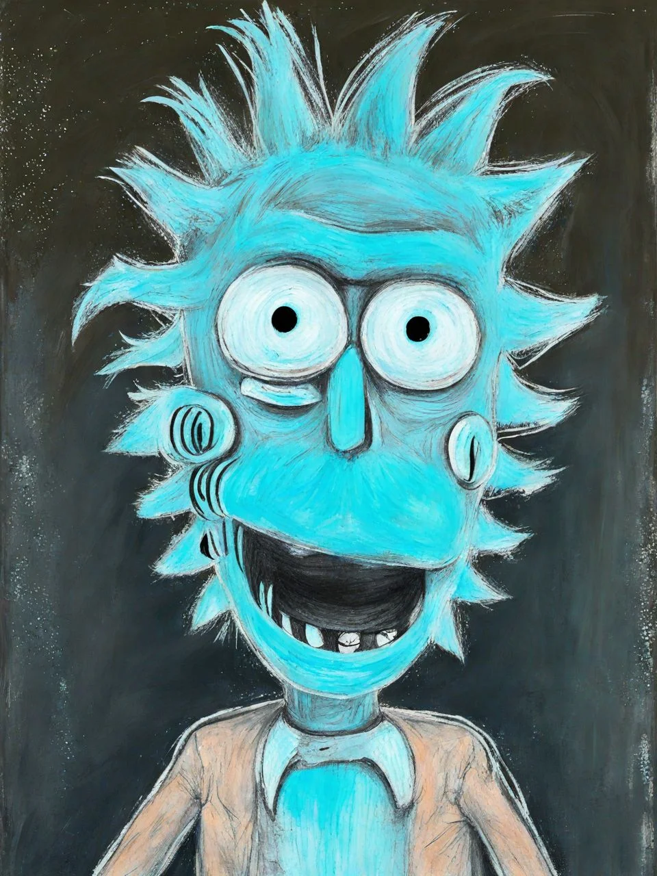 A childish ChalkBoardDrawing of Rick Sanchez <lora:SDXL_ChalkBoardDrawing_LoRA_r8:1.0>