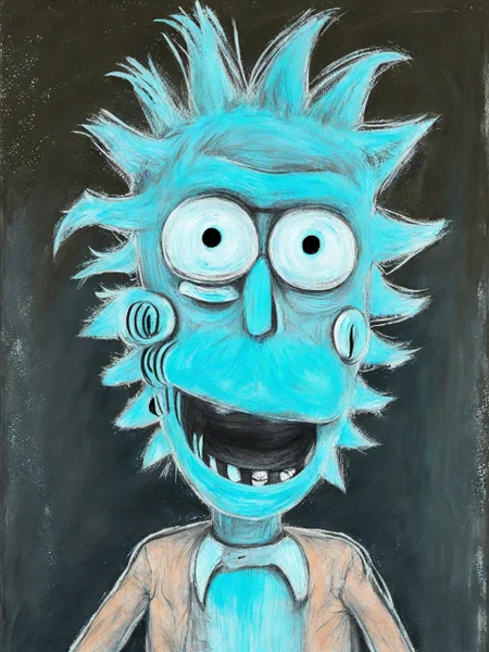 A childish ChalkBoardDrawing of Rick Sanchez <lora:SDXL_ChalkBoardDrawing_LoRA_r8:1.0>