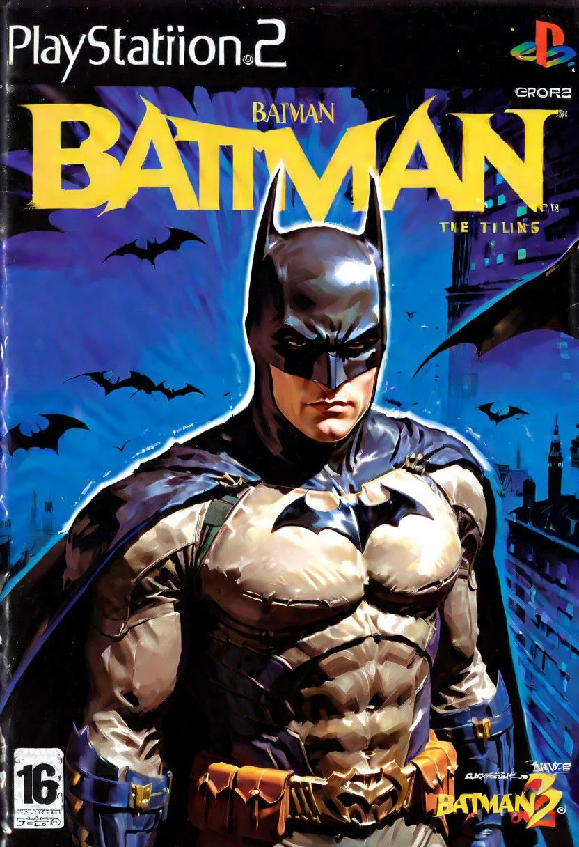Ps2 cover disk, batman a Text title "Batman",