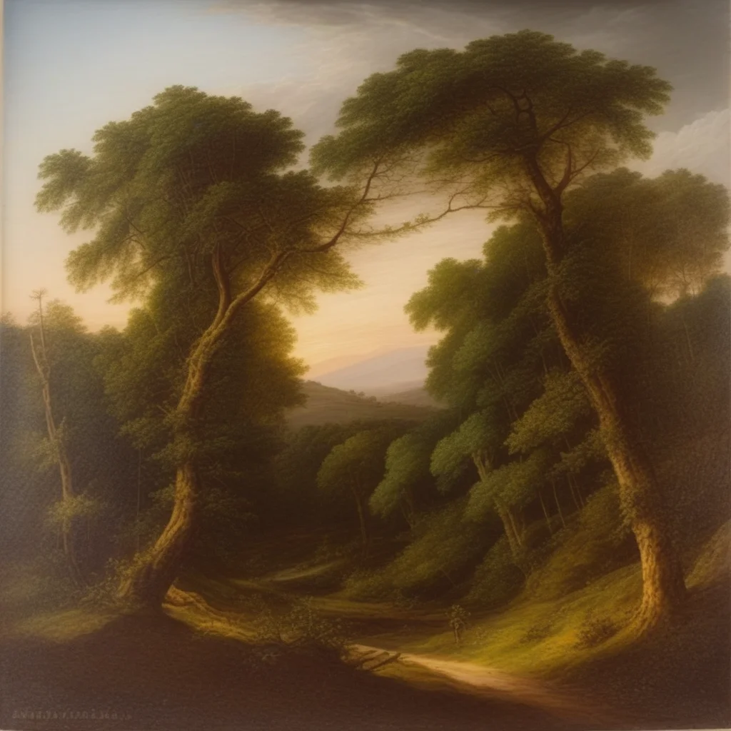 romanticism, landscape with trees