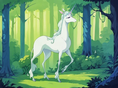 score_9, score_8_up, score_7_up, score_6_up, score_5_up, <lora:TLUXLP:1> tlu, no humans, unicorn, forest