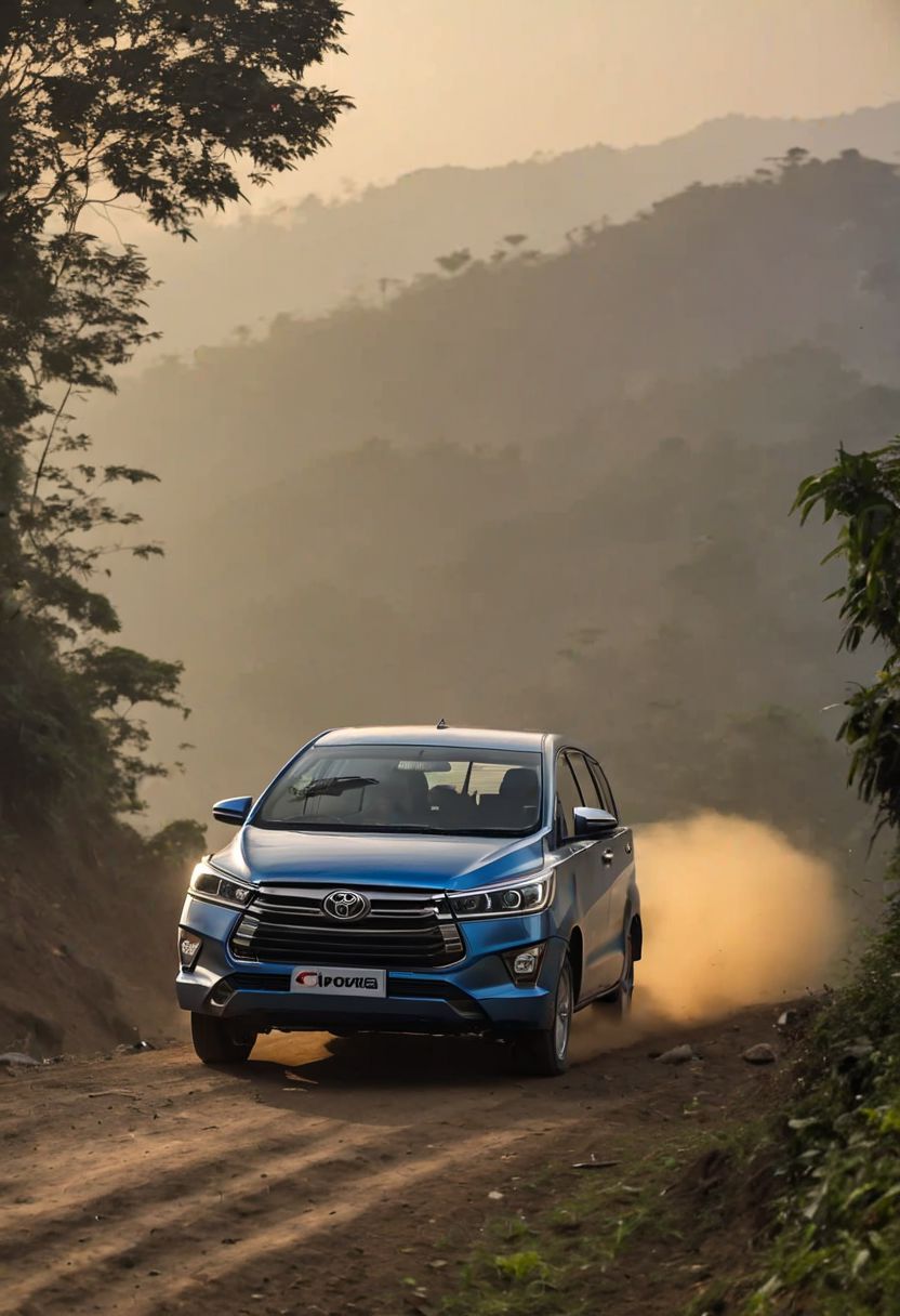 Toyota Innova, morning dawn, hill climb