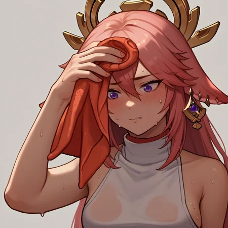 score_9, score_8_up, score_7_up, source_anime, 1girl, SweatingTowelGuy, sweat, towel, wiping sweat, <lora:SweatingTowelGuy_XLPD:1>, yae miko,