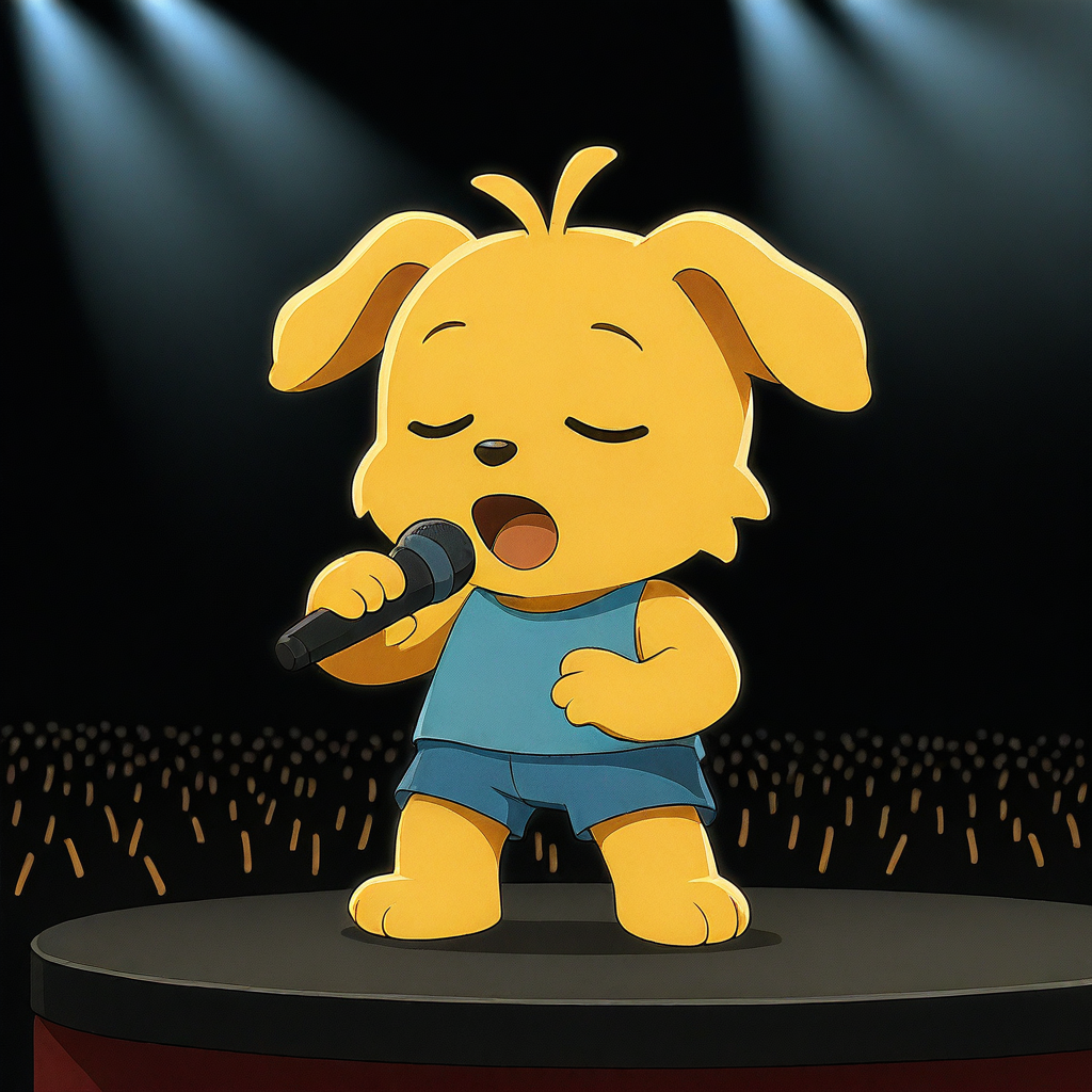 thronglet, furry, solo, singing, microphone, stage, audience