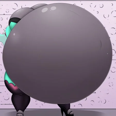 belly size bigger than main body)), (gigantic belly:2.0), goddess, verosika mayday from helluva boss