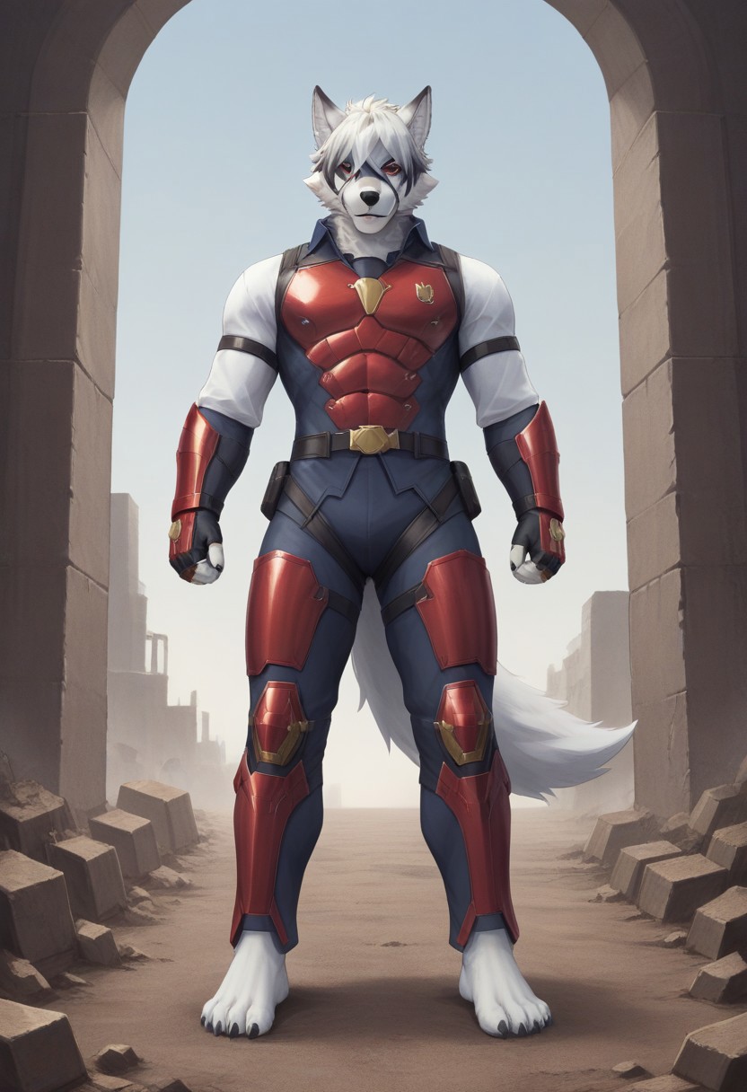 (((Barefoot furry character, full body, cinematic setting, furry male, plantigrade))) 
(((Von Lycaon))), wearing (((InfinityGauntlet))), marvel cinematic universe, (((using infinity gountlet))), (((using power of infinity stones))), style-swirlmagic, muscular white wolf, (((red and gold armor))), iron suit, metalic armor, goth accessories on outfit, nice feet paws with four toes and claws, feet towards the viewer, feet POV, dynamic pose, (((action pose))), (((modern city ruins in background))), smoke, fire
BREAK, intricate details, highly detailed, extreme detail, octane render, fine art, best quality, highres, (detailed face:1.5), ((full_body)), UHD, (((perfect hands))), low light, anime