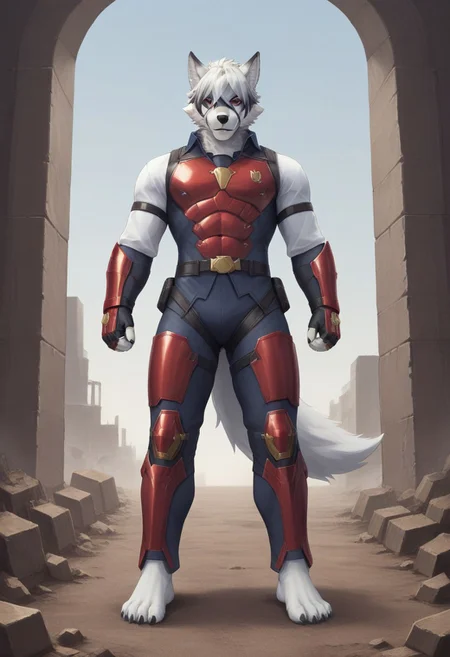 (((Barefoot furry character, full body, cinematic setting, furry male, plantigrade)))
(((Von Lycaon))), wearing (((InfinityGauntlet))), marvel cinematic universe, (((using infinity gountlet))), (((using power of infinity stones))), style-swirlmagic, muscular white wolf, (((red and gold armor))), iron suit, metalic armor, goth accessories on outfit, nice feet paws with four toes and claws, feet towards the viewer, feet POV, dynamic pose, (((action pose))), (((modern city ruins in background))), smoke, fire
BREAK, intricate details, highly detailed, extreme detail, octane render, fine art, best quality, highres, (detailed face:1.5), ((full_body)), UHD, (((perfect hands))), low light, anime