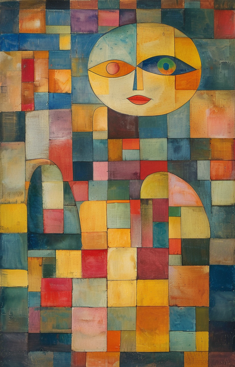 masterpiece,best quality,<lora:tbh325-sdxl:0.9>,illustration,style of Paul Klee, tech genius teenage girl
