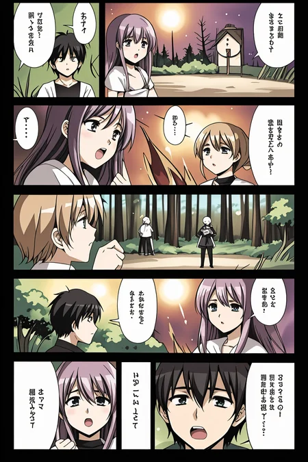 1boy and 1girl, fantasy, attacking monsters, fire, magic, forest
<lora:MangaGen1:1.25> <lora:mangaC:2.5> manga,frame,speech bubble,color
<lora:LCM_LoRA_Weights_SD15:1>