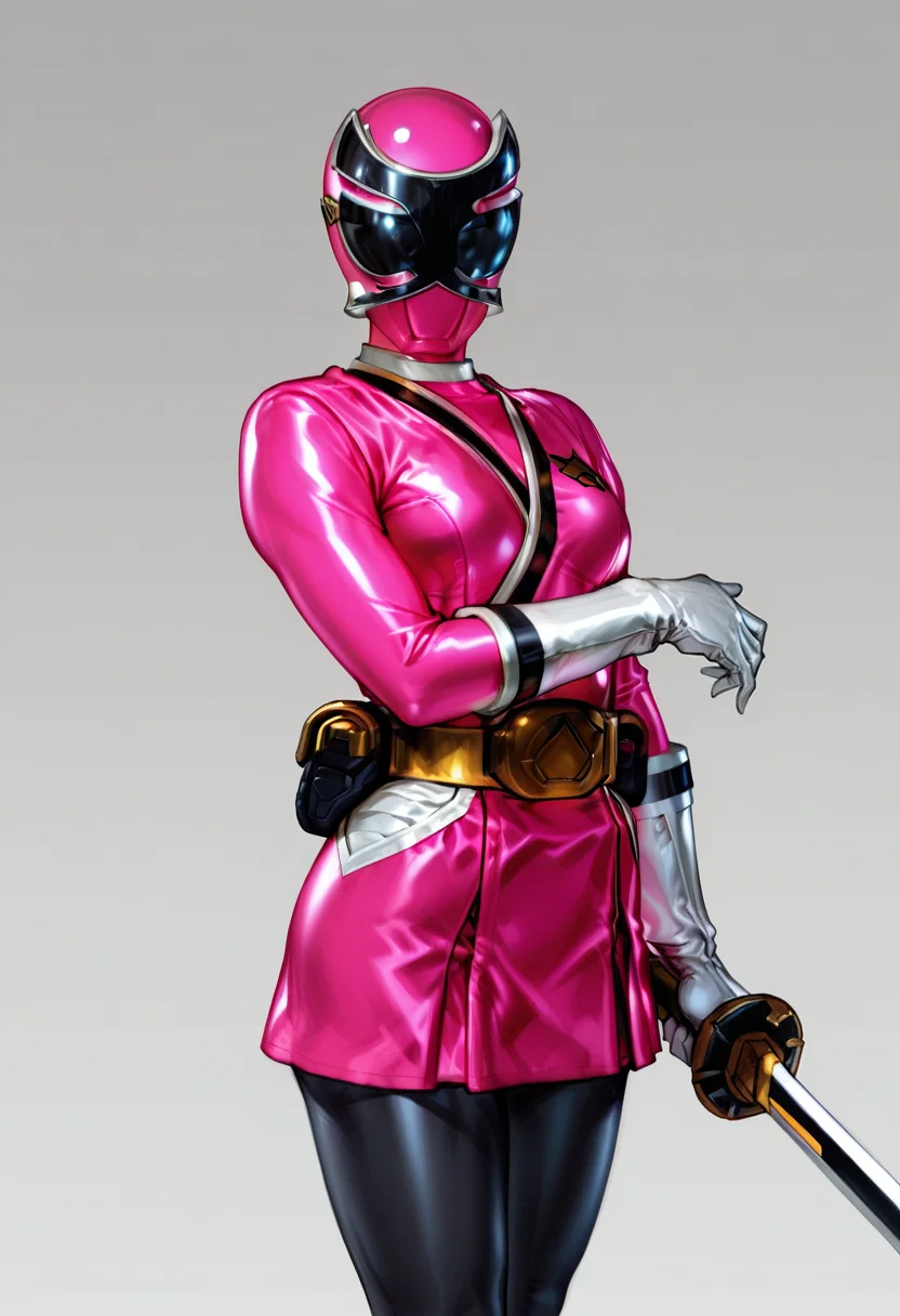 masterpiece, best quality, very aesthetic, absurdres,samurai_sentai_shinkenger, anime,
BREAK 1_girl, solo, shinken_pink(pink bodysuit, pink miniskirt, uniform,  white gloves, black pantyhose, holding sword,) tokusatsu,shinken,
BREAK<lora:AKinuNishimura_Style:1.0>, <lora:Smooth_Booster_v2:0.6>, good hand, <lora:Power_ranger_samurai__Illustrious:1>
