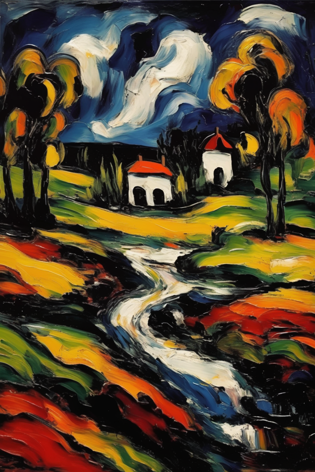 <lora:Maurice de Vlaminck Style:1>Maurice de Vlaminck Style - real masterpiece wonderfull abstract landscape cadevas