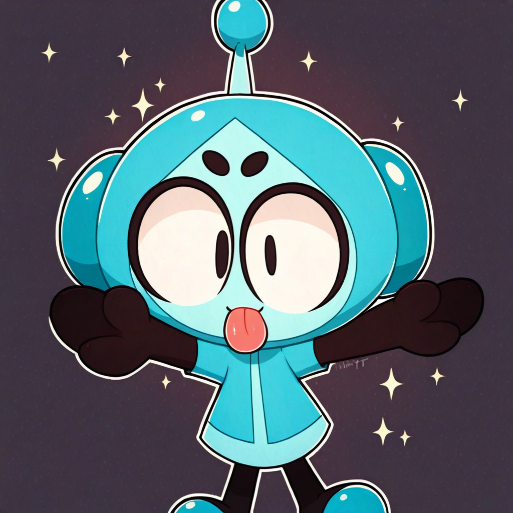 score_9, solo, vita_b, black eyes, antennae, shirt, one eye closed, tongue, looking at viewer