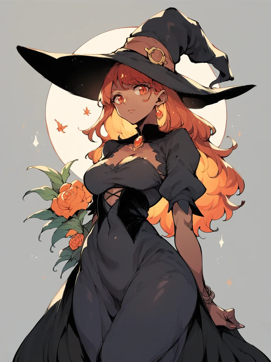 score_9, score_8_up, score_7_up, score_6_up, score_5_up, <lora:DemizuPosukaXLP:0.7> demizuposuka, 1girl, curvy, dress, cute, solo, portrait, witch
