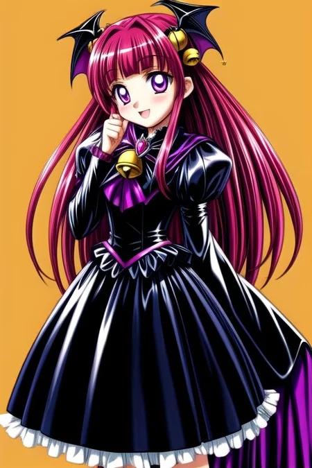 Bad_End_Precure, DarkPrecure, evil corrupted princess wearing dark pastel (ruffled:1) (gleaming latex:1) gown with (long latex vampire cloak:1.1) and (bell sleeves), soft lighting, ruffles,
(vmpr:1.1),
<lora:more_details:1>,