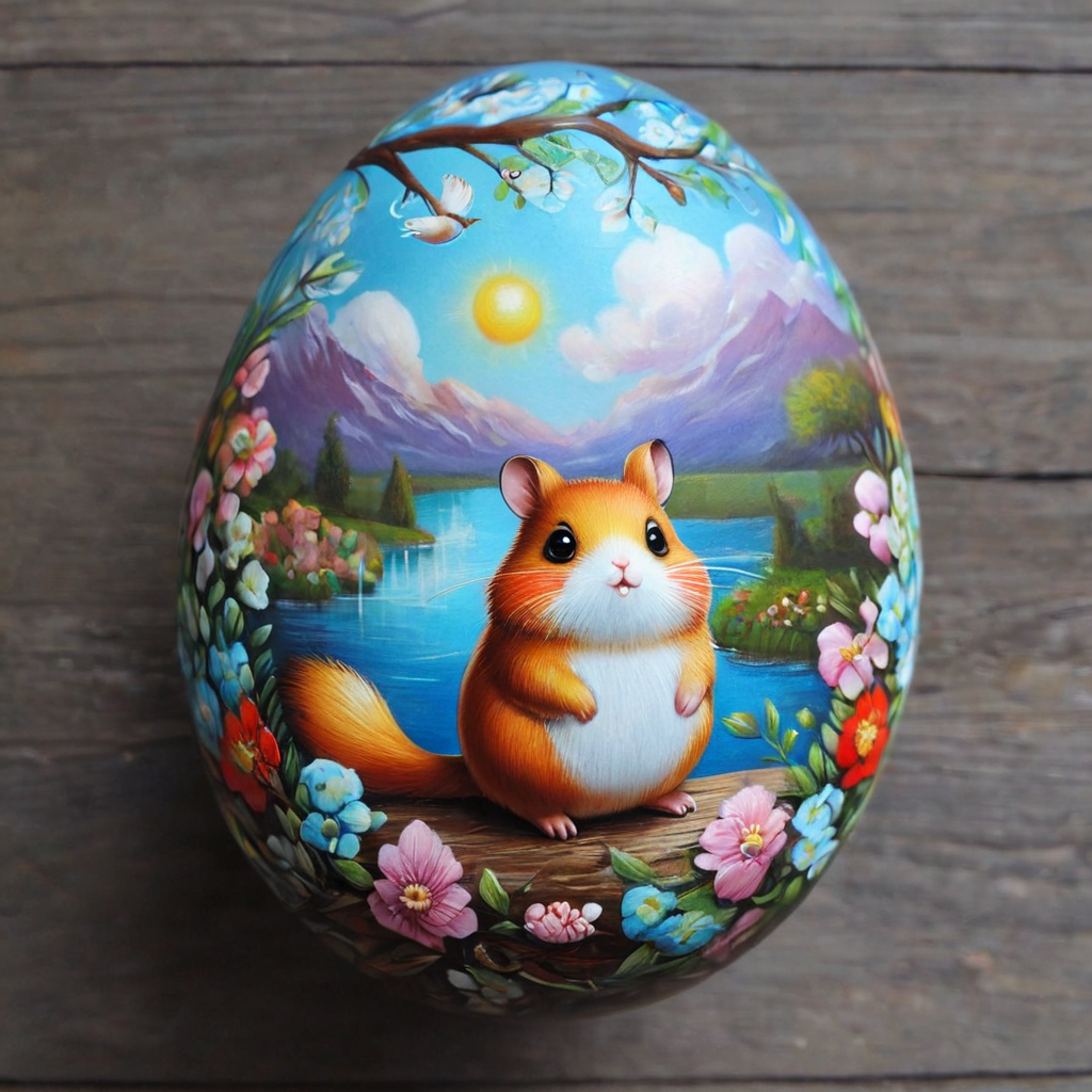 egg art, masterpiece, best quality, hamster , egg-art <lora:egg-art-000006:1>