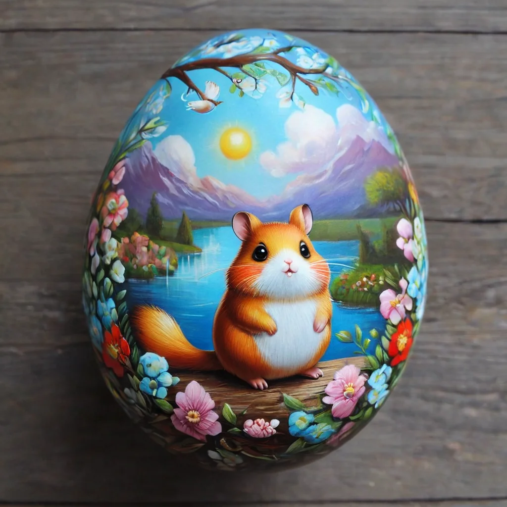 egg art, masterpiece, best quality, hamster , egg-art <lora:egg-art-000006:1>