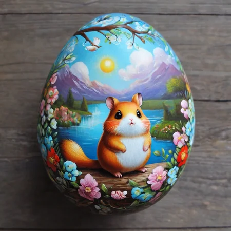 egg art, masterpiece, best quality, hamster , egg-art <lora:egg-art-000006:1>
