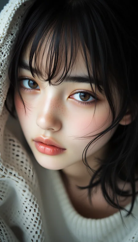 innocent, kawaii, cute, Japanese beautiful girl, real face, real skin, passionate gaze, natural beauty, cinematic, high-resolution professional photograph, midjourney_whisper_innocent_eyes, <lora:midjourney_whisper_innocent_eyes_v01:1>,