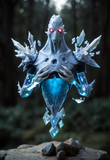<lora:Ancient_Apparition_V1:1>ancient_apparition_v1, 1boy
no humans, pokemon (creature), monster,
ice, crystal, glowing, floating,
glowing eyes, red eyes, blank eyes, white eyes,
spikes, claws,
colored skin,, score_9, score_8_up, score_7_up, score_6_up, derpibooru_p_95,
detailed eyes, beautiful, detailed background, perfect eyes,
blur censor, blurry, blurry background, blurry foreground, bokeh, motion blur,
chromatic aberration, depth of field, figure, focused, focus
photography, realistic sun light and shadows, photorealism, UHD --ar 9:16 --style raw --stylize 700,
solo,
A murky swamp with twisted trees rising from the water,, full body, stretching, happy, front view,, swimsuit