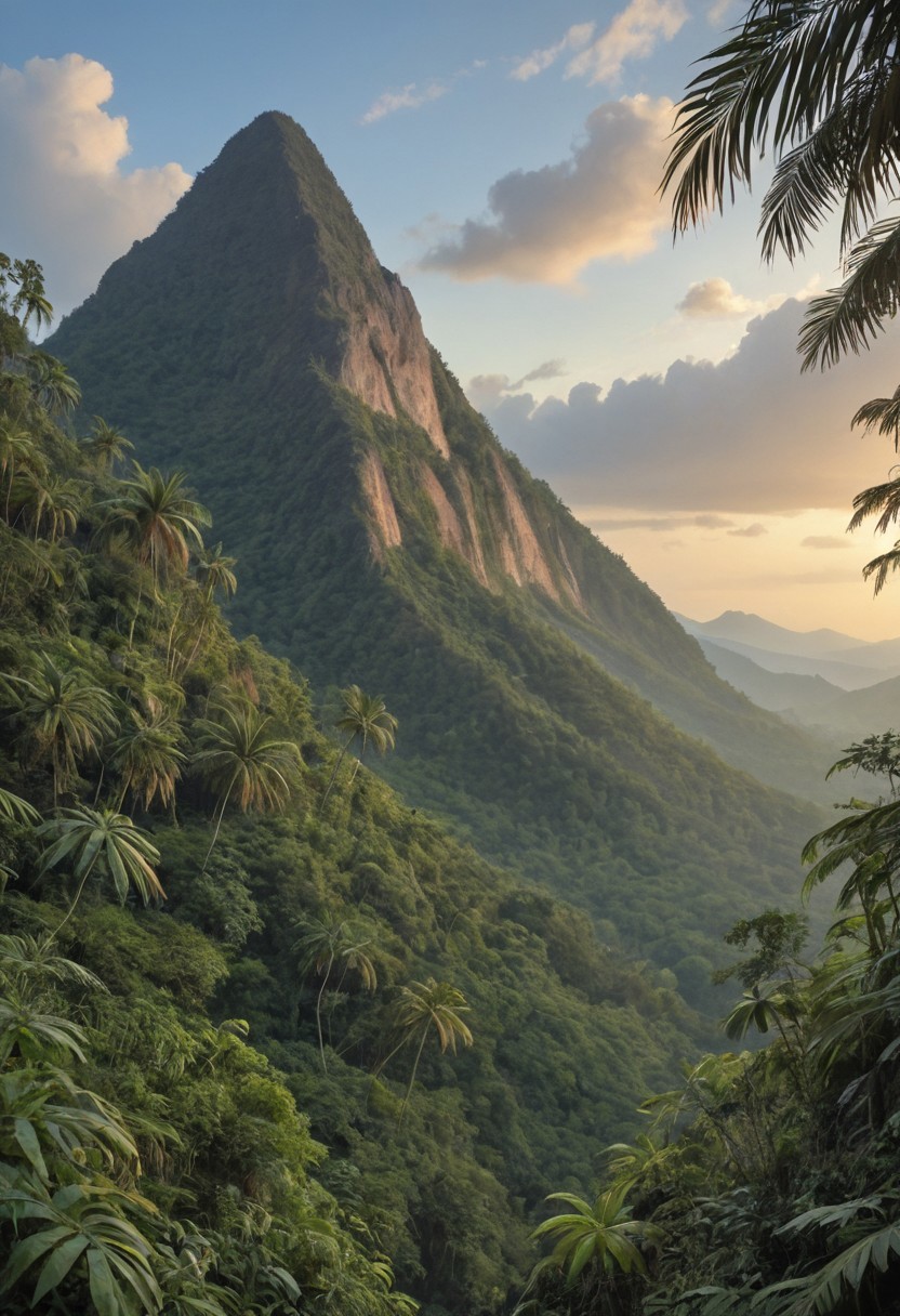 beautiful valley, jungle, mountains, beautiful sky
