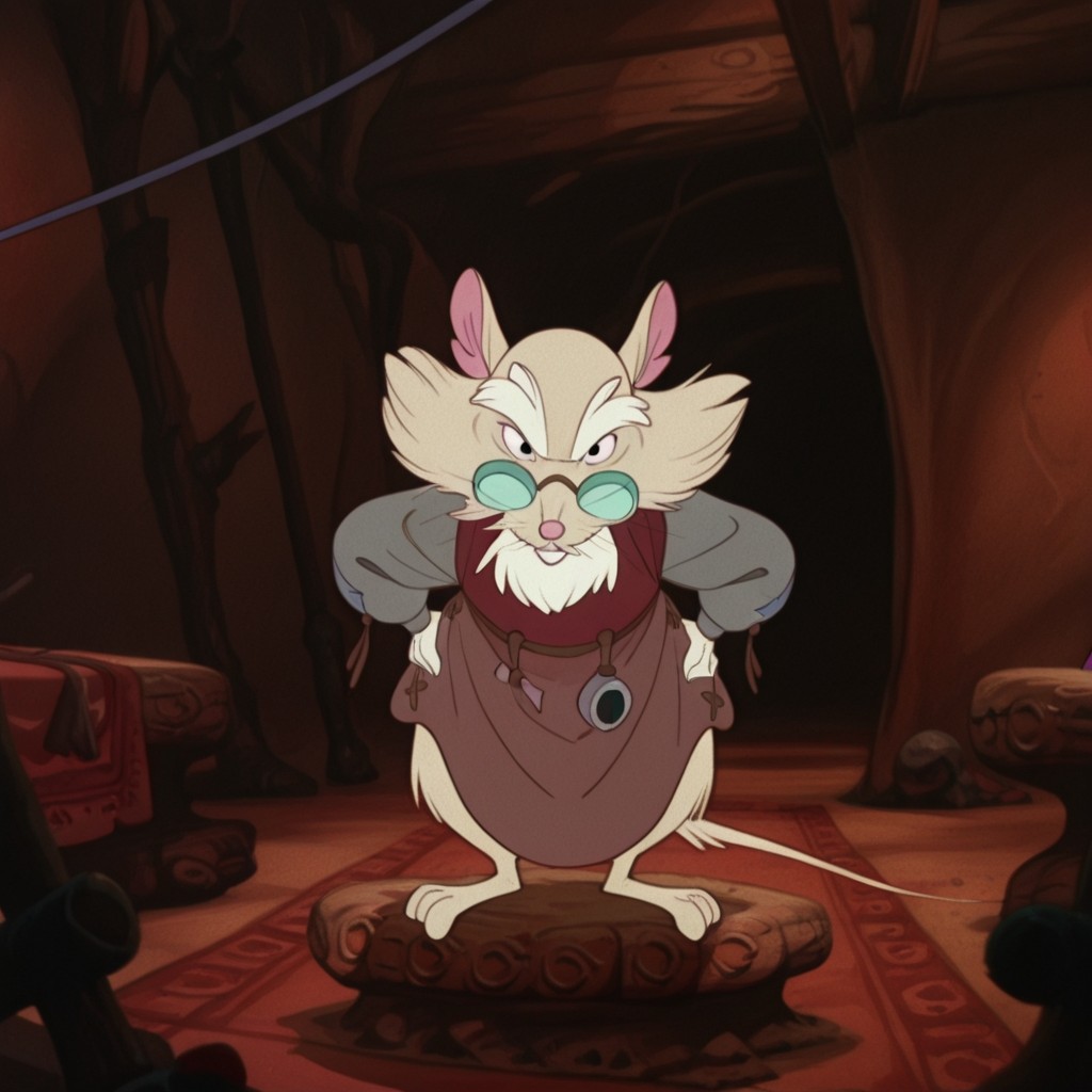 masterpiece, best quality, amazing quality, mragestsonIL, semi-anthro, male, mouse, tan fur, black eyes, whiskers, tunic, round glasses, hands on hips, standing, inside, from front, looking at viewer, <lora:ab999ab0-a353-4b0c-9ee7-7acd411da0af:1.0>