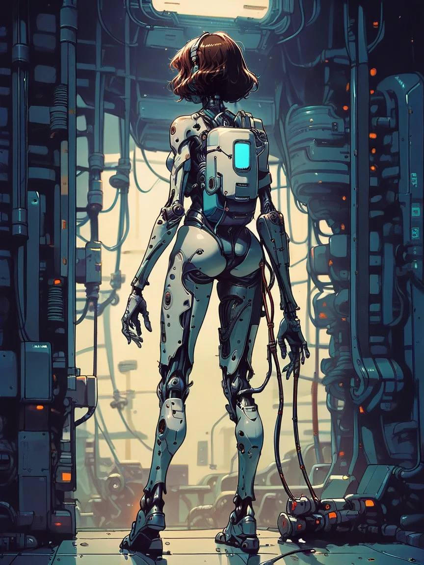 score_9, score_8_up, score_7_up, score_6_up, <lora:cyb0rgXLP:0.8> cyb0rg, solo, science fiction, cable, mechanical parts, 1girl, full body, from behind,