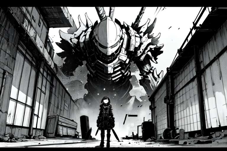 highly insanely detailed, masterpiece, top quality, best quality, highres, 4k, 8k, RAW photo, (very aesthetic, beautiful and aesthetic),  
tsutomu nihei,nihei_tsutomu,blame!,blame gakuen!,abara,TNstyle,sidonia_no_kishi,foggy,fence,cables,tubes,industrial pipes,machinery,drainpipe,concrete walls,metal walls,tentacles,toha heavy industries,buildings,light particles,star \(sky\),starry sky,bones,lantern,air conditioner,dome,bridge,letterboxed,wire,gauna,gauna mech,clouds,walkway,ventilation fan,ventilation shaft, 
<lora:ABARA:0.6>, 
(1girl:1.3), 
solo focus, 
grey background,âââ