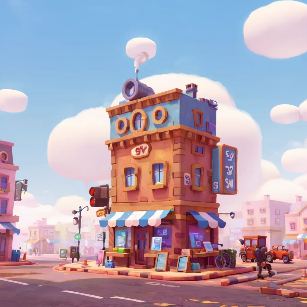 toon,building,<lora:toonMIX-000008:1>,street,sky,road,shop,