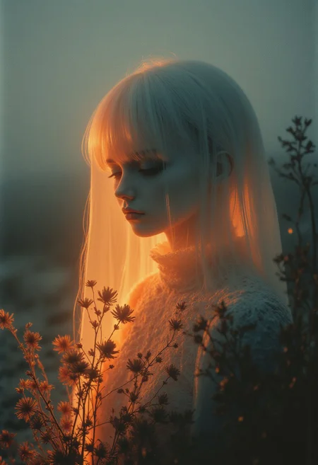 An enigmatic composition bathed in soft, diffused light, blending whispers of surrealism and melancholia. The scene unfolds in a cinematic atmosphere where subtle textures and delicate grains add depth, while the interplay of light and shadow enhances the quiet intensity of the moment. A subdued color palette merges with ethereal haze, evoking a dreamlike quality and timeless stillness. The central subject –A brightly lit cabin stands amidst a brilliant day, surrounded by desert sands and endless warmth. The absence of clarity in the shadows creates energy and movement, with figures bustling in radiant light. Order and clarity in the environment dominate as vibrant contrasts play out, with no fog or obscurity present to soften the edges of life’s constant presence.– is delicately framed, their presence balanced between mystery and intimacy. Surrounding elements, rich in symbolic undertones, anchor the narrative in an otherworldly context. Organic details like softly swaying flora or faintly glowing surfaces contrast with stark, haunting figures, creating a juxtaposition that is both poignant and surreal. The composition invites introspection, with negative space amplifying the mood's resonance. Every detail, from the atmospheric depth to the muted highlights, serves to craft an image that feels suspended in an emotional, poetic realm, steeped in quiet nostalgia.
surreal style