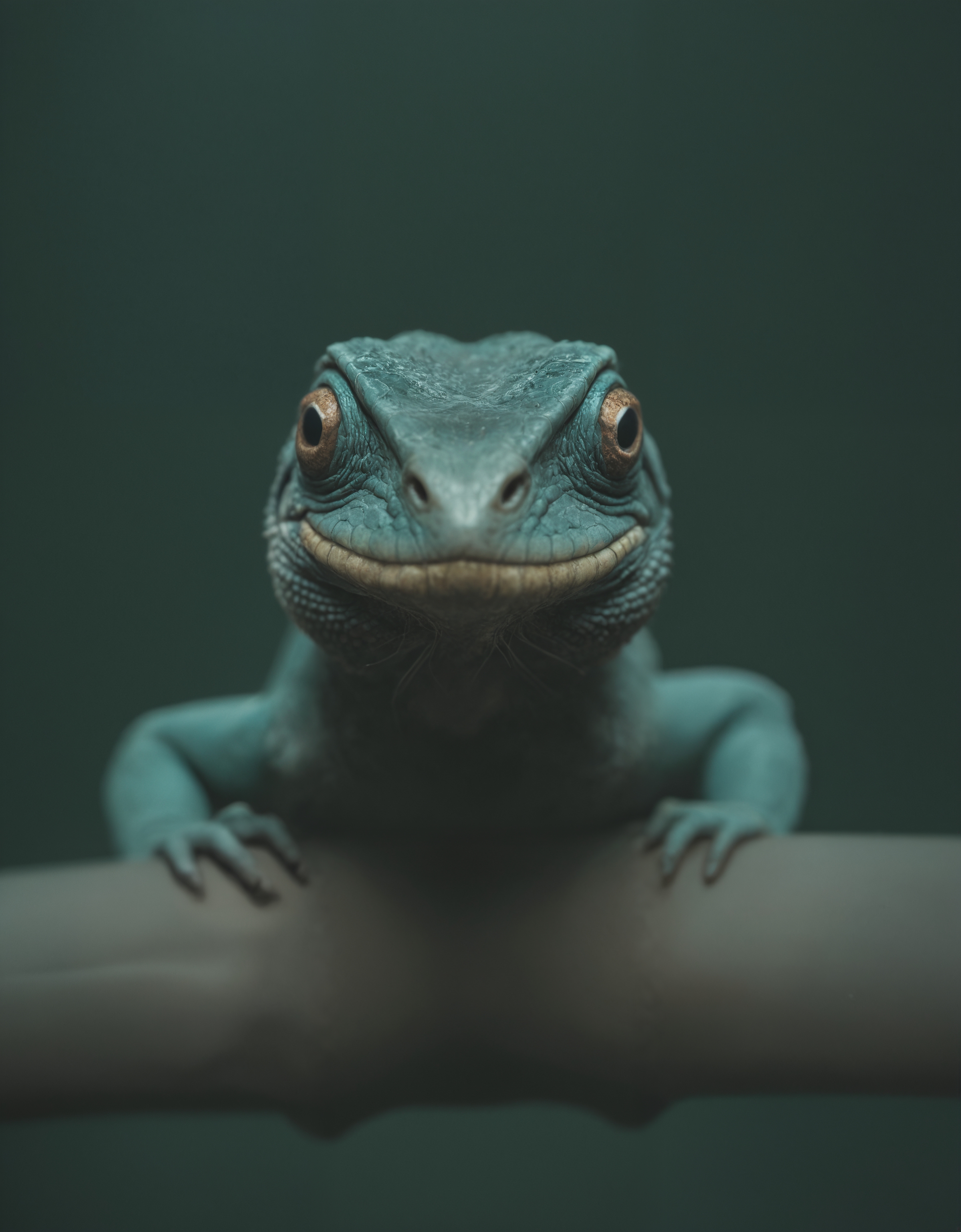 zavy-cnmtc, iguana, aesthetic of video installation with atmospheric layers atmosphere, atmospheric scattering, absolute sharpness, f/22, symmetry and balance, unorthodox stunning opus magnum with extraordinary details, award winning, (Cross-Processing by Jane Burton and Priit Vesilind:0.1), (blue and champagne colors:0.1),