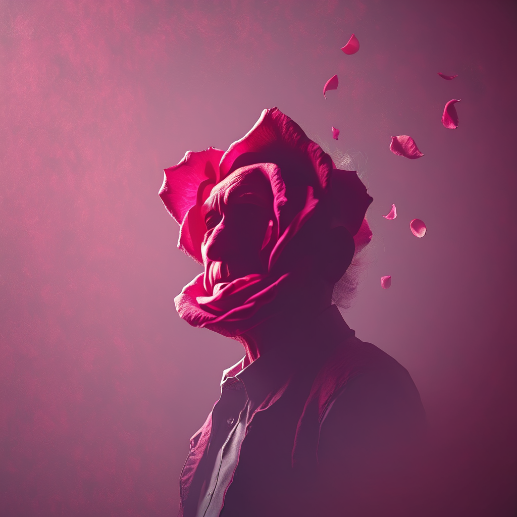 rosifex old man artist made of rose, cinematic, professional photo<lora:rosifex :1>