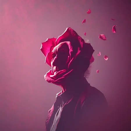 rosifex old man artist made of rose, cinematic, professional photo<lora:rosifex :1>