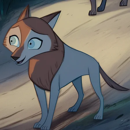 score_9, robyn, blue eyes,furry,feral,outdoor