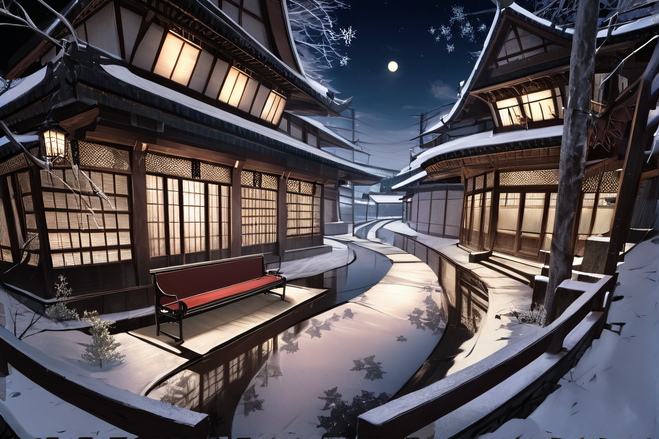 professional 3d model (Masterpiece:1.1),(best quality:1.1),score_9,score_8_up,score_7_up,score_6_up,((highly detailed background:1.2)), <lora:add-detail-xl:3>, BREAK,
<lora:hitoimimXLlokr4f:1>,(NO HUMANS), BACKGROUND ONLY.<lora:Realistic_2.5DAnime_Merge1:0.8>
HDR,highres,
background light,stereoscopic 3D,
zoom layer
in winter,
city_lights,
cirrus_floccus,
moonlight,
ripples,dripping,
rice paddy,
snowflakes,
intense shadows,
path,bench,
medium_shot,
from_above,
contour_deepening,overexposure,
byzantine_style,dragon's_lair . octane render, highly detailed, volumetric, dramatic lighting