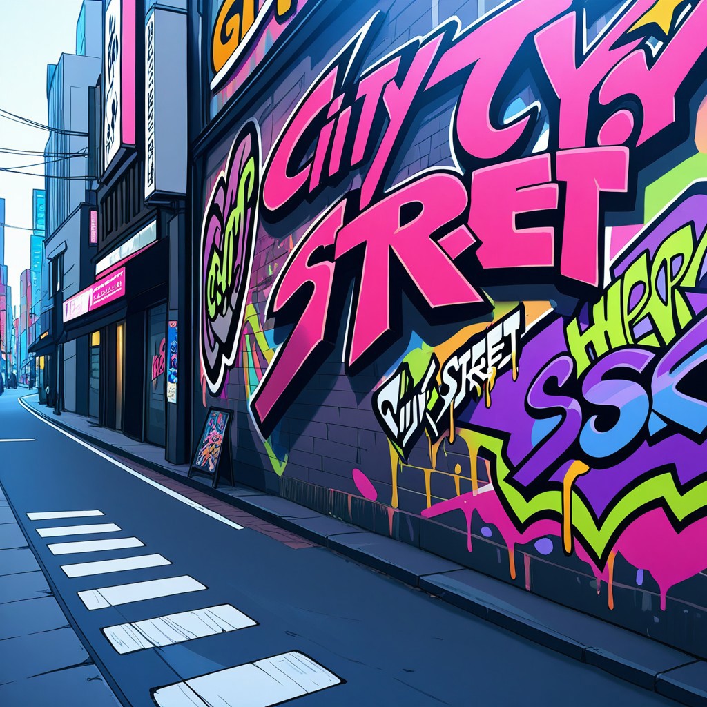 City street, graffiti, City Street Background, Hip Hop themed background,