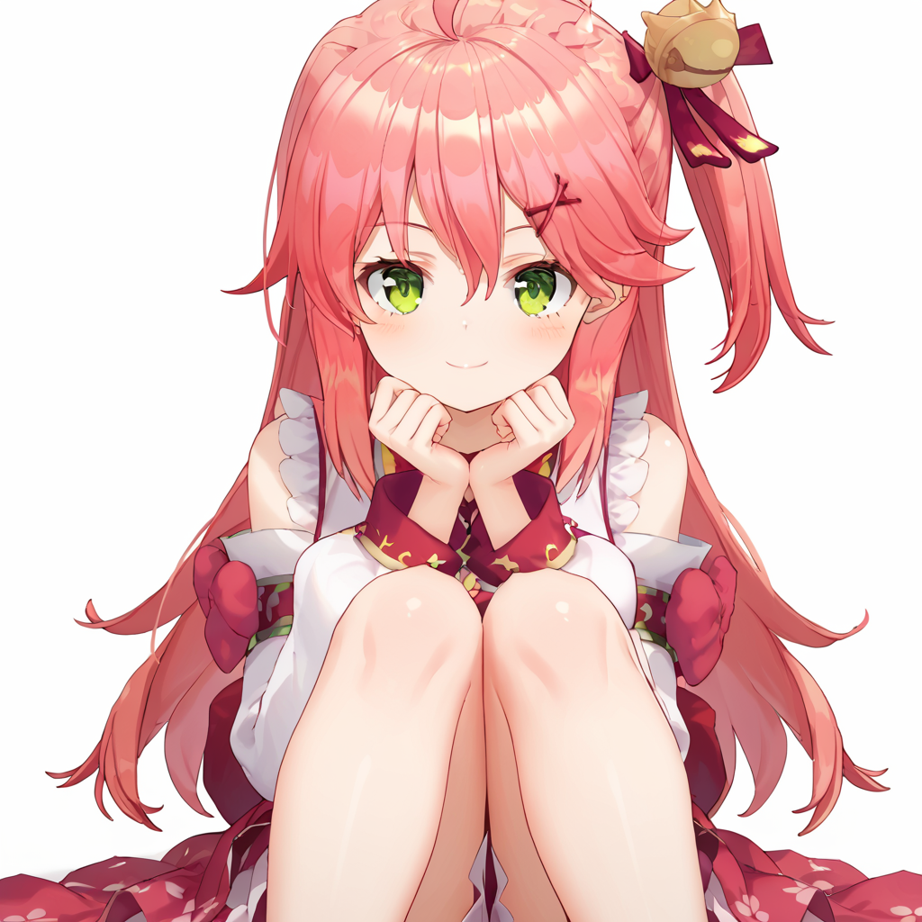core_9,score_8_up,score_7_up,source_anime,high res image,masterpiece,best quality,(girl:1),cute face,clear skin,shiny hair,sitting,king,crown,centered,crossing legs,smug,<lora:cnv3mdde878c738thn20:0.8>,<lora:Sakura_Miko_ãããã¿ã_hololiveVtube-000004:0.9>,Miko_nml,pink hair,ahoge,green eyes,hair bell,hair ornament,x hair ornament,hair bell,long hair,one side up,