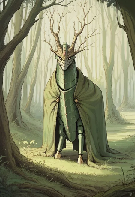 Highres, Masterpiece, High Quality, (masterpiece, best quality, highly detailed),
score_9, score_8_up, score_7_up, in the style of Beatrix Potter,
rusted giant robot standing in the forest, dramatic light, daytime,